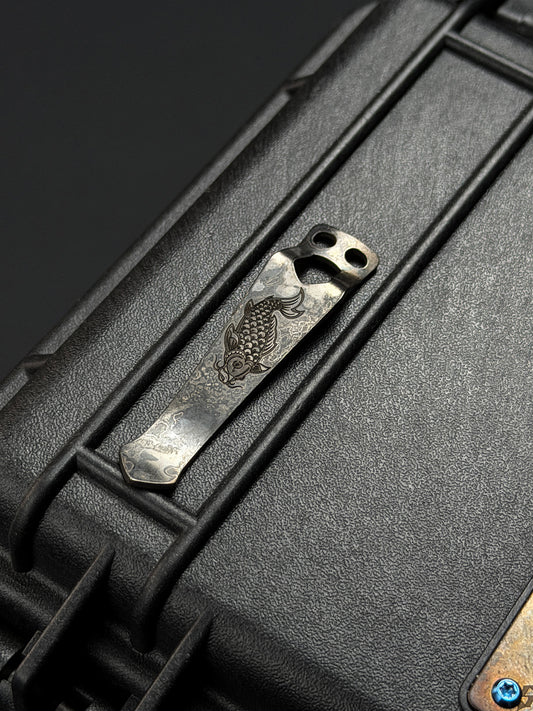Steel Flame 2D Koi EDC Flashlight Clip