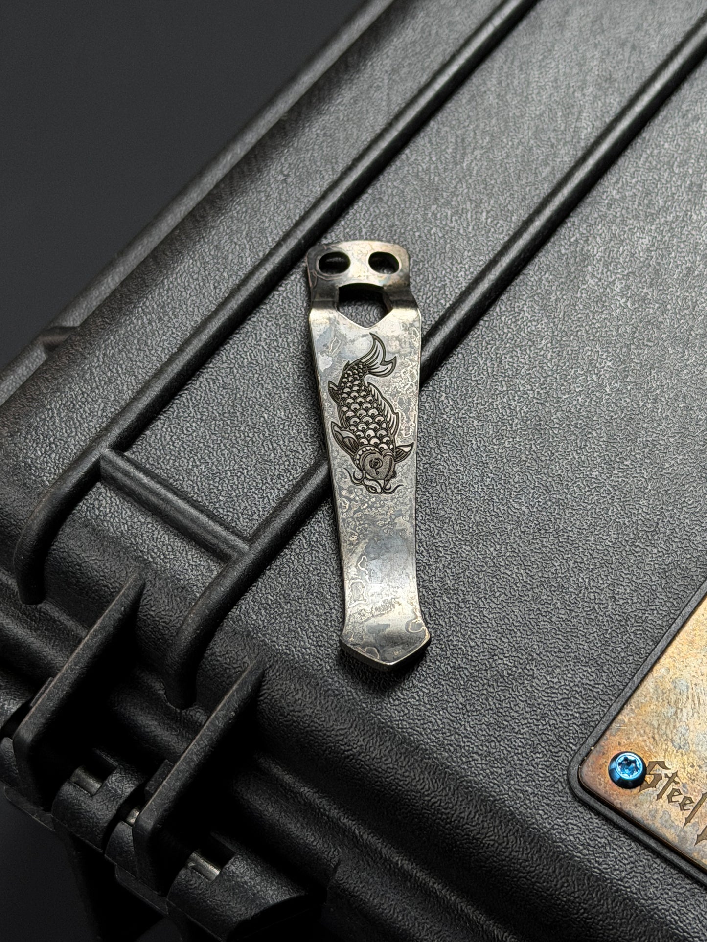 Steel Flame 2D Koi EDC Flashlight Clip