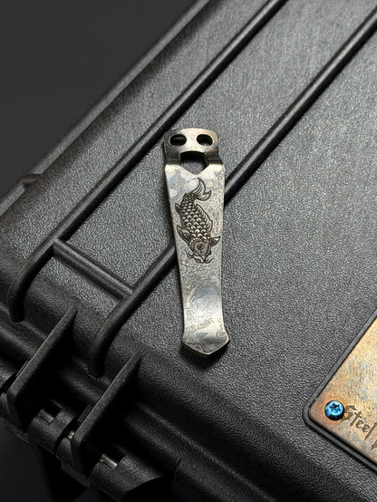 Steel Flame 2D Koi EDC Flashlight Clip