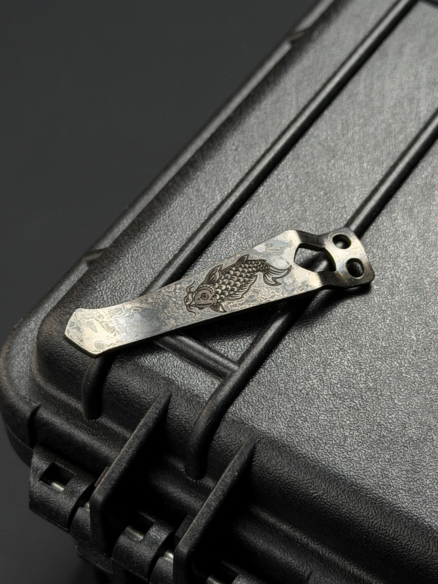 Steel Flame 2D Koi EDC Flashlight Clip
