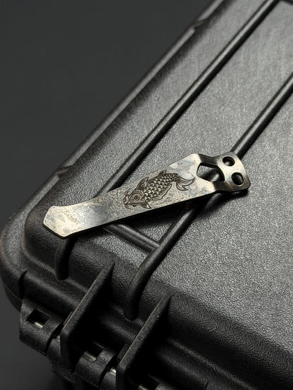 Steel Flame 2D Koi EDC Flashlight Clip