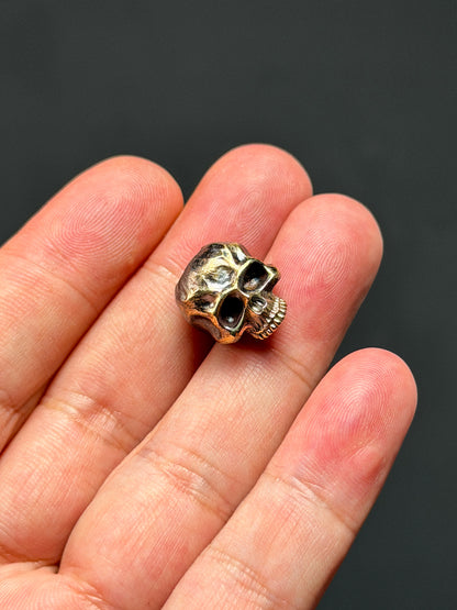 Steel Flame Bronze Warrior Skull EDC Bead