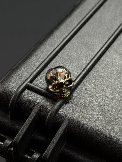 Steel Flame Bronze Warrior Skull EDC Bead