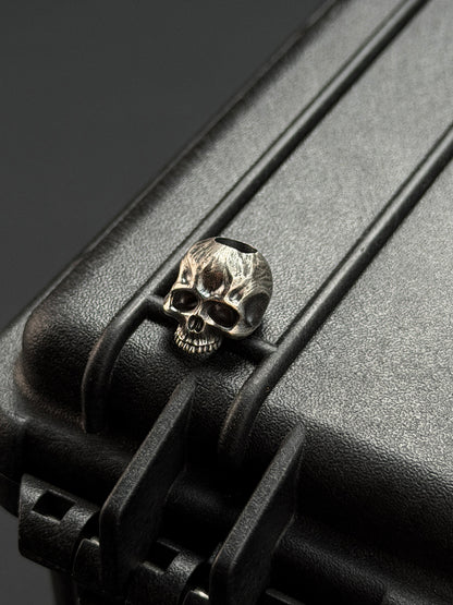 Steel Flame Silver Warrior Skull EDC Bead