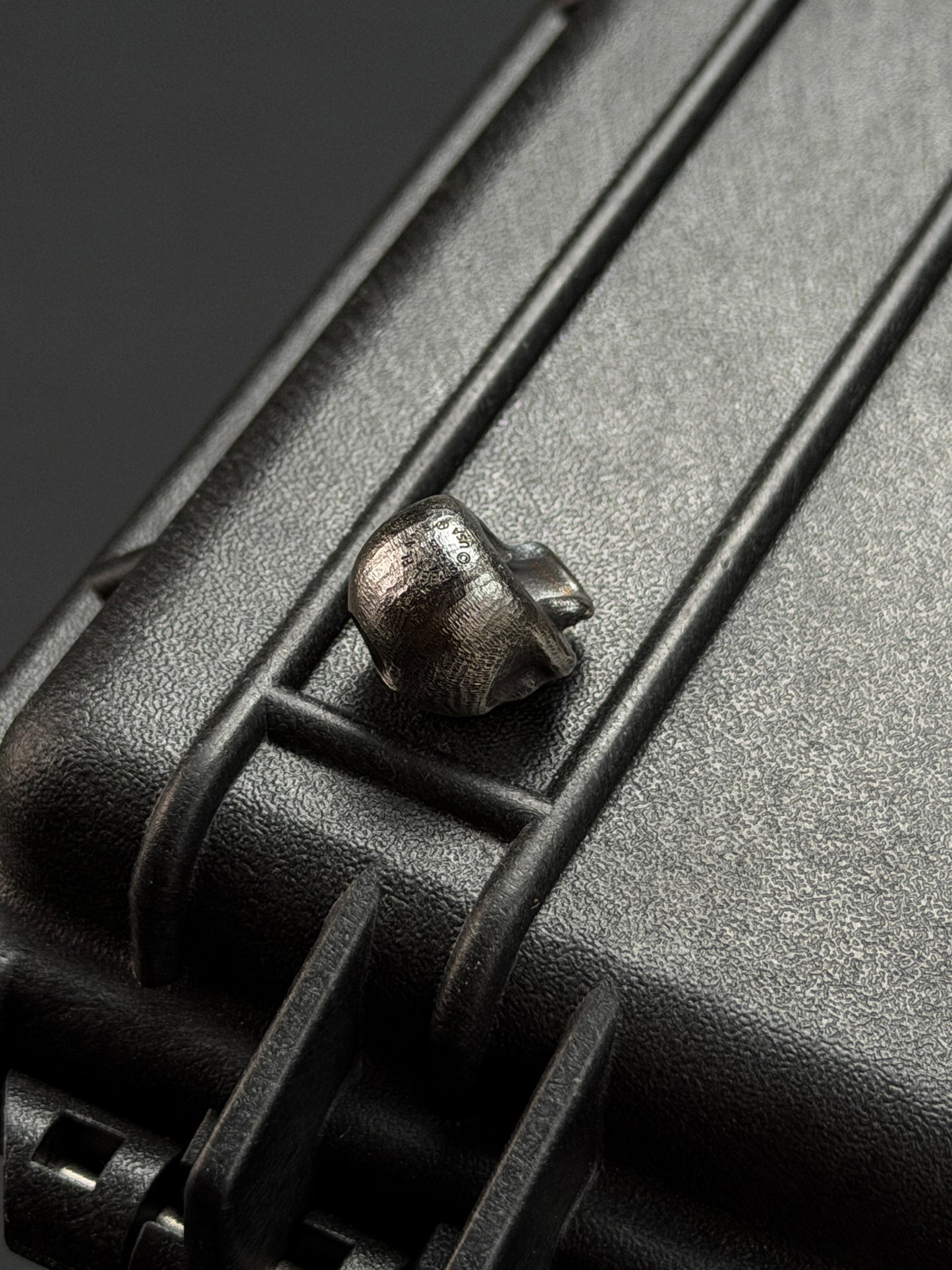 Steel Flame Silver Warrior Skull EDC Bead