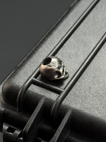 Steel Flame Silver Warrior Skull EDC Bead