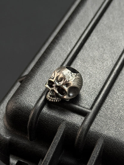 Steel Flame Silver Warrior Skull EDC Bead
