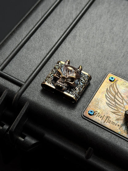 Steel Flame × ATSUKOUBO Collaboration Bronze Sakura Hannya Warrior MOLLE Clip