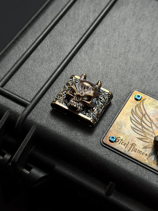 Steel Flame × ATSUKOUBO Collaboration Bronze Sakura Hannya Warrior MOLLE Clip
