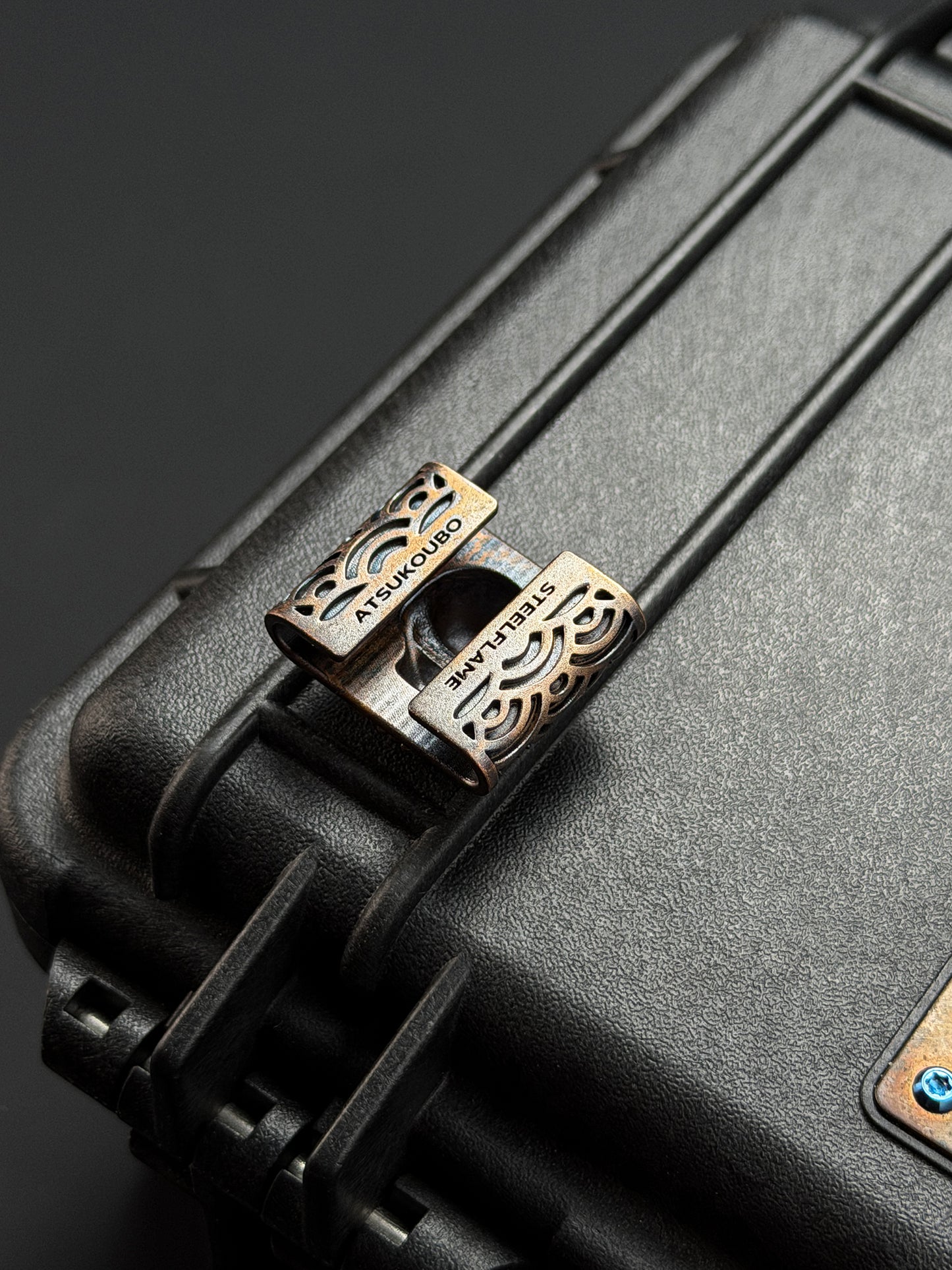 Steel Flame × ATSUKOUBO Collaboration Bronze Sakura Hannya Warrior MOLLE Clip
