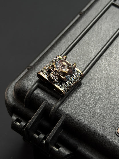 Steel Flame × ATSUKOUBO Collaboration Bronze Sakura Hannya Warrior MOLLE Clip