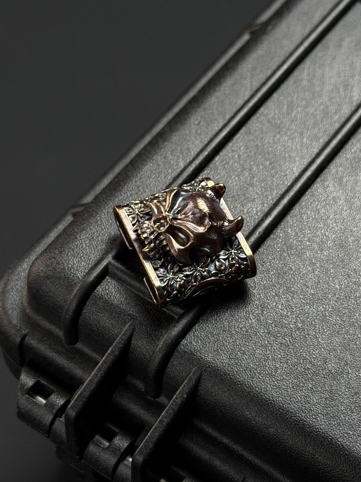 Steel Flame × ATSUKOUBO Collaboration Bronze Sakura Hannya Warrior MOLLE Clip