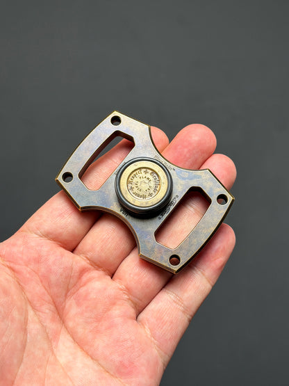 Rare Vintage Steel Flame × BRNLY Collaboration Fidget Spinner with .45 AUTO Inlay