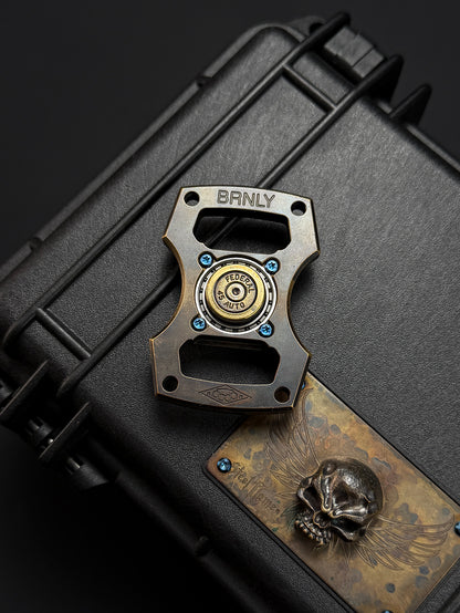Rare Vintage Steel Flame × BRNLY Collaboration Fidget Spinner with .45 AUTO Inlay