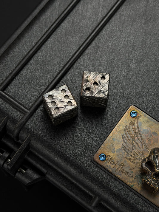 Sunshine Handmade Titanium Stone Dice Hand-Carved Titanium Alloy Dice