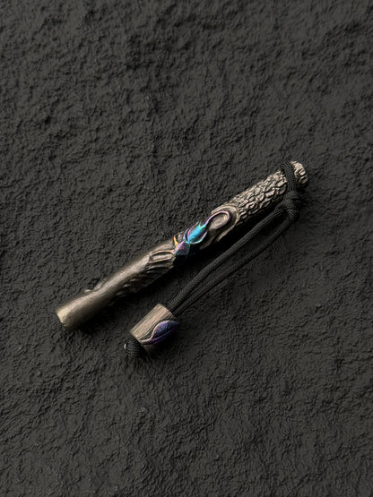 Tang Zuo One-Off  Hundred Corrosion | Hand-Carved Custom Titanium EDC Tactical Kubaton