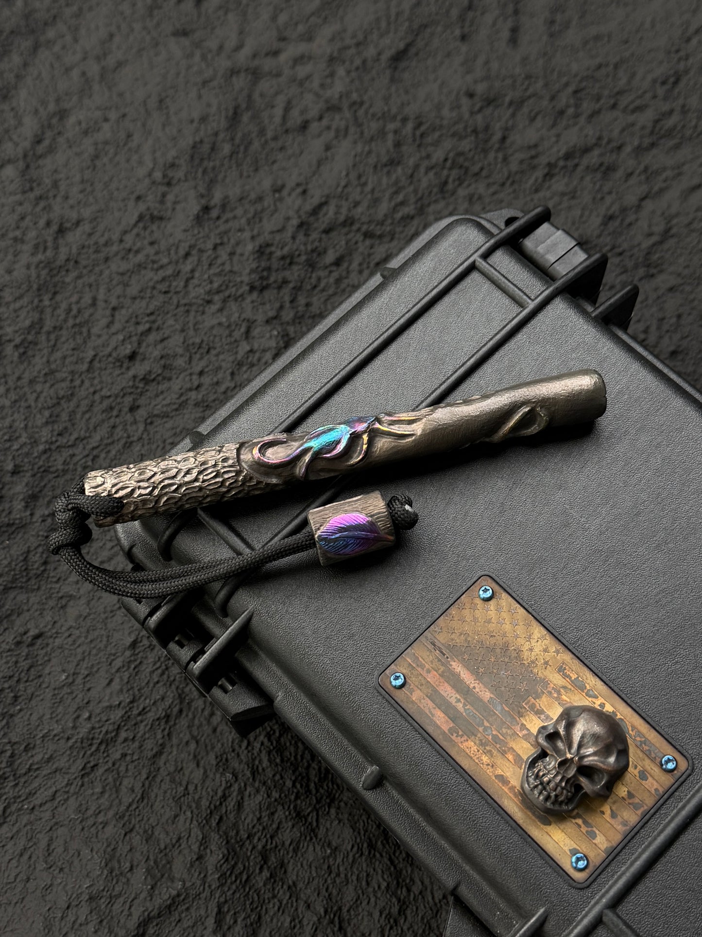 Tang Zuo One-Off  Hundred Corrosion | Hand-Carved Custom Titanium EDC Tactical Kubaton