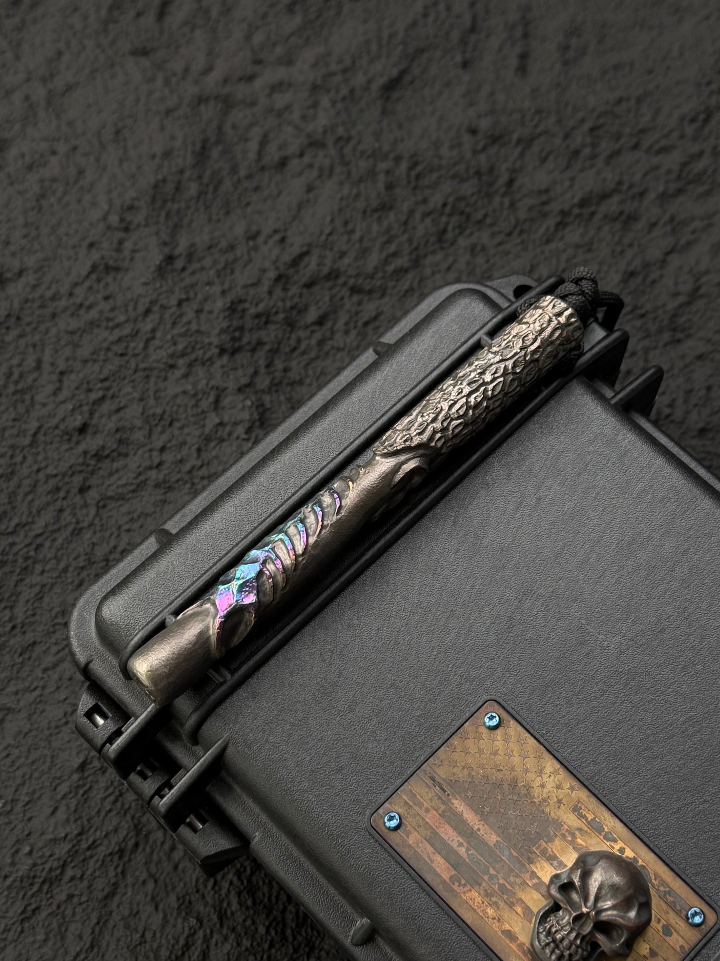 Tang Zuo One-Off  Hundred Corrosion | Hand-Carved Custom Titanium EDC Tactical Kubaton