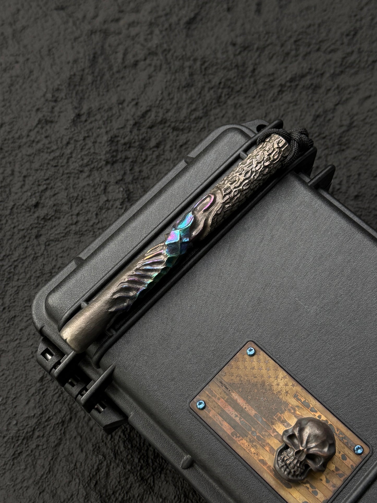 Tang Zuo One-Off  Hundred Corrosion | Hand-Carved Custom Titanium EDC Tactical Kubaton