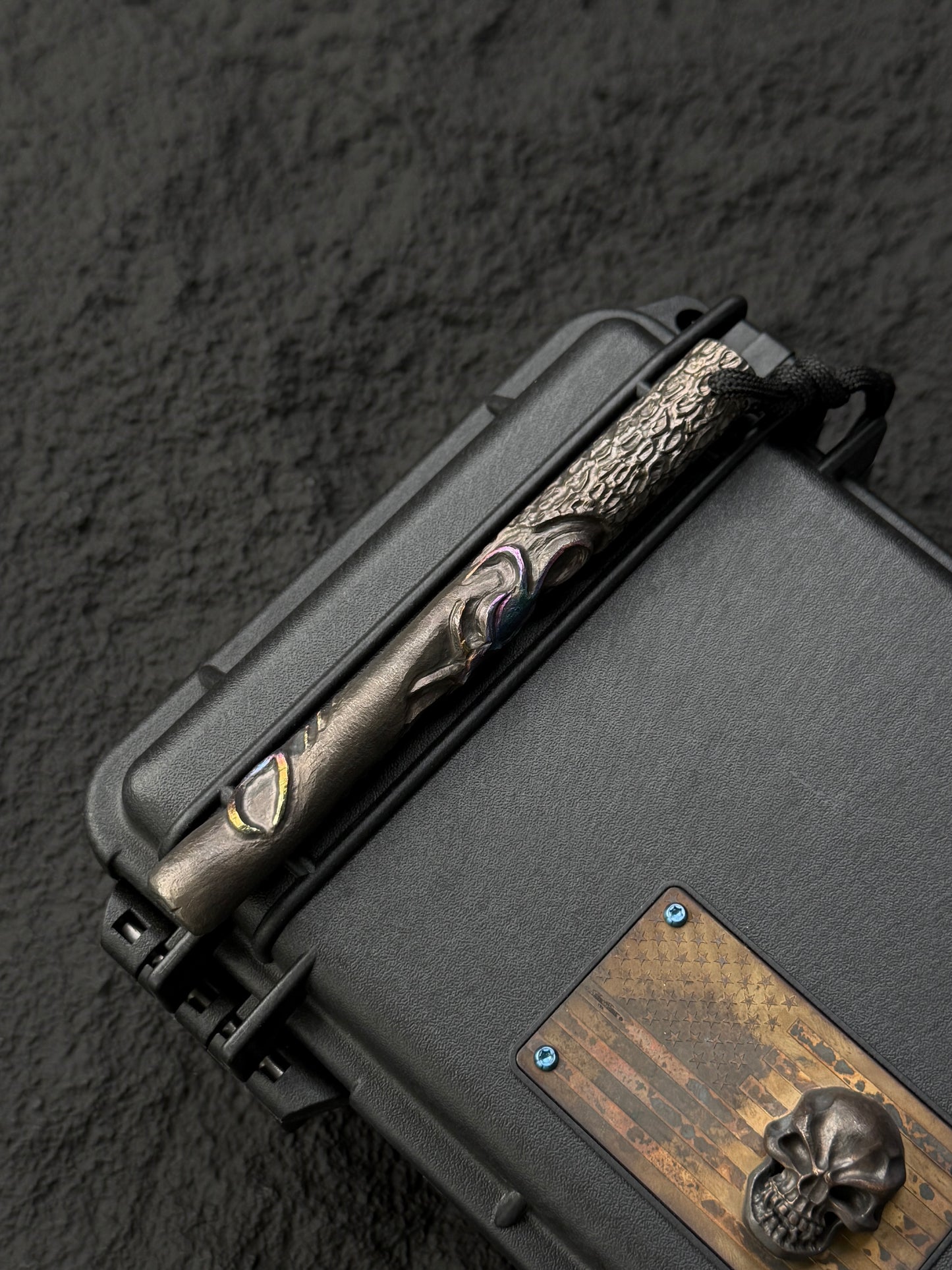 Tang Zuo One-Off  Hundred Corrosion | Hand-Carved Custom Titanium EDC Tactical Kubaton