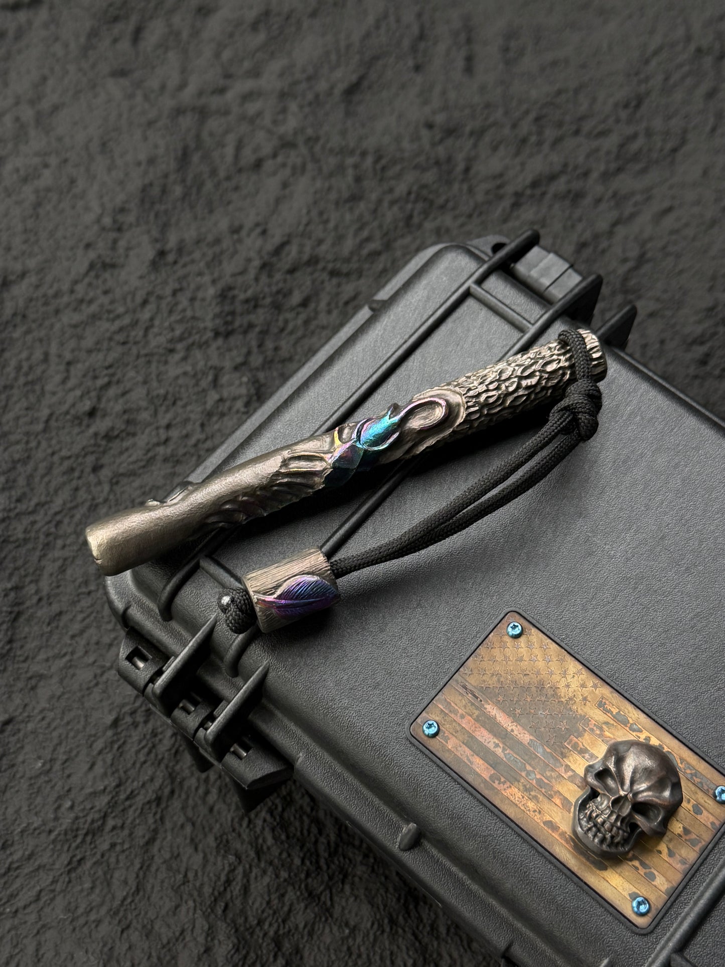 Tang Zuo One-Off  Hundred Corrosion | Hand-Carved Custom Titanium EDC Tactical Kubaton