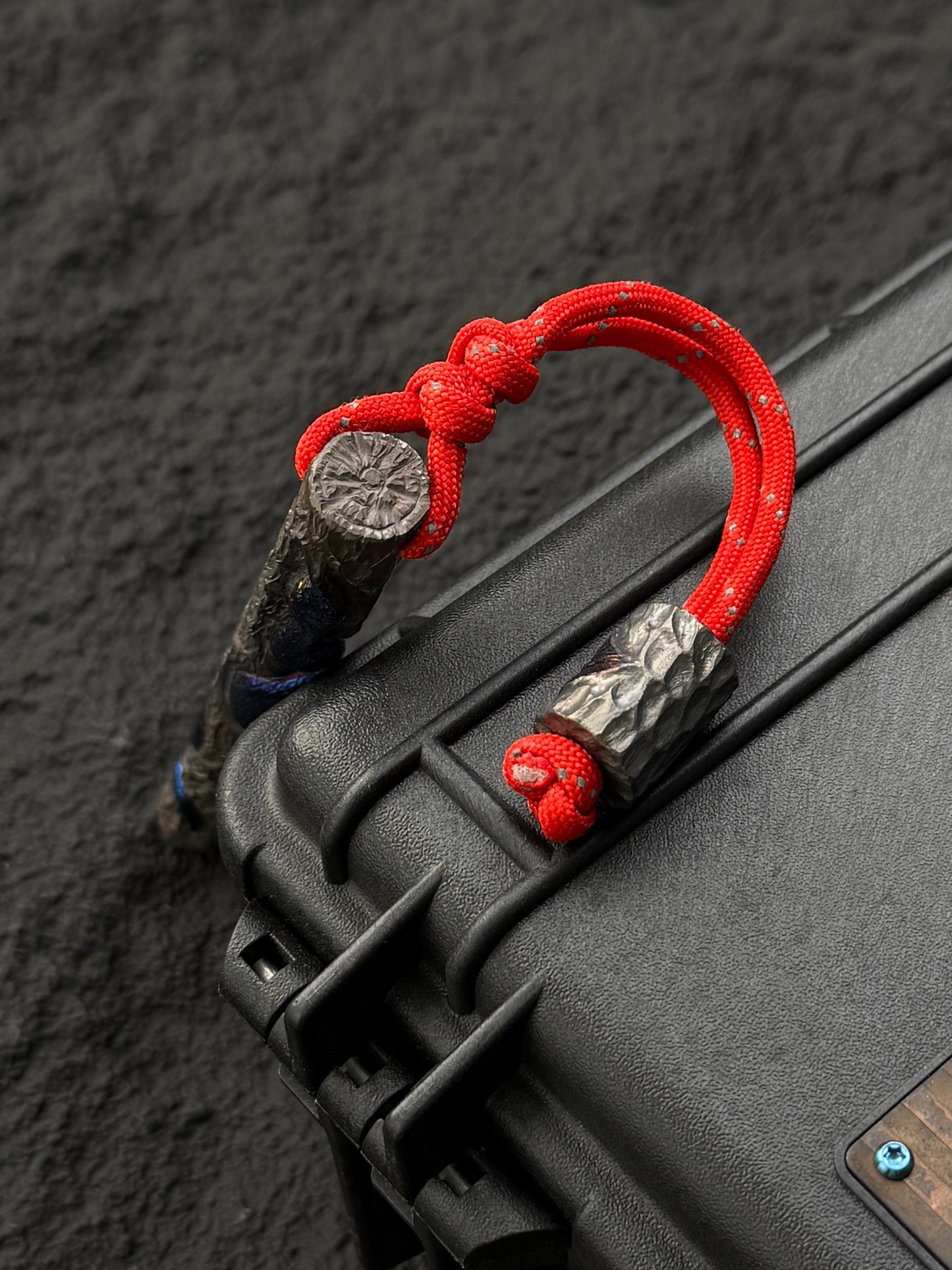 Tang Zuo One-Off  Blue Anodized Hand-Carved Titanium EDC Tactical Kubaton