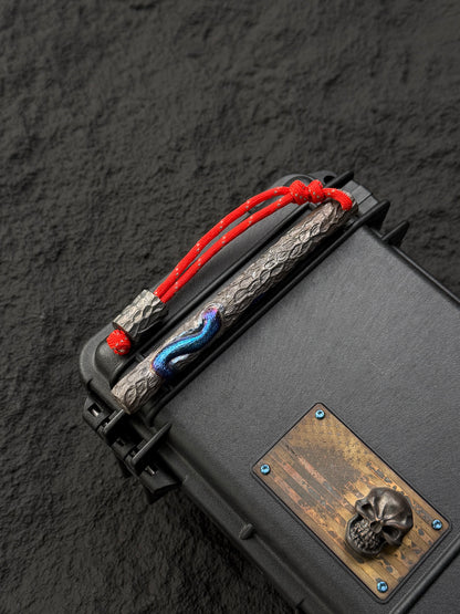 Tang Zuo One-Off  Blue Anodized Hand-Carved Titanium EDC Tactical Kubaton