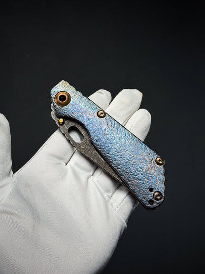 Lava-Carved One-Off | Strider Knives Mike Signed SNG w/ Frag Pattern Titanium Handle