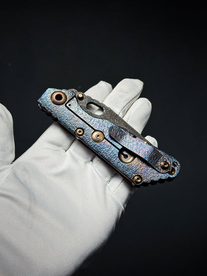 Lava-Carved One-Off | Strider Knives Mike Signed SNG w/ Frag Pattern Titanium Handle