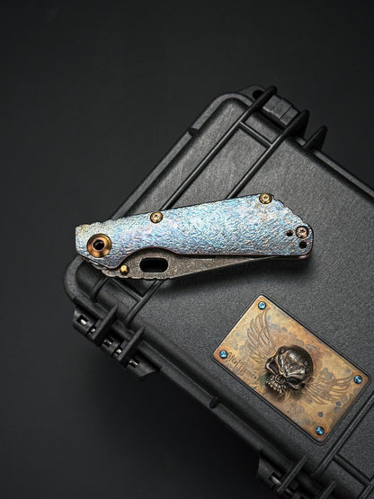 Lava-Carved One-Off | Strider Knives Mike Signed SNG w/ Frag Pattern Titanium Handle