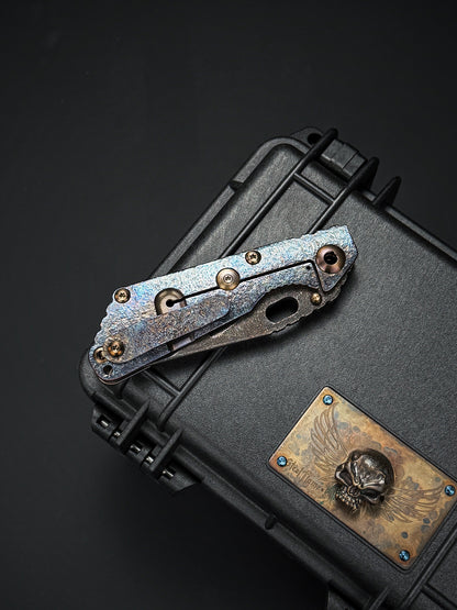 Lava-Carved One-Off | Strider Knives Mike Signed SNG w/ Frag Pattern Titanium Handle