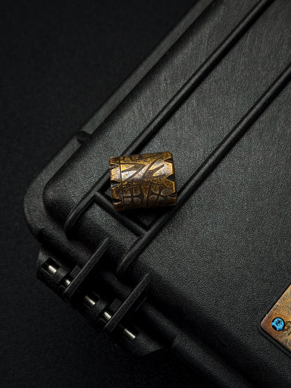 Rare Vintage Steel Flame Bronze Full Shield EDC Bead