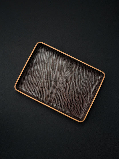 Etsurin Design Rare Leather EDC Handmade Valet Tray – Lizard Leather Edition