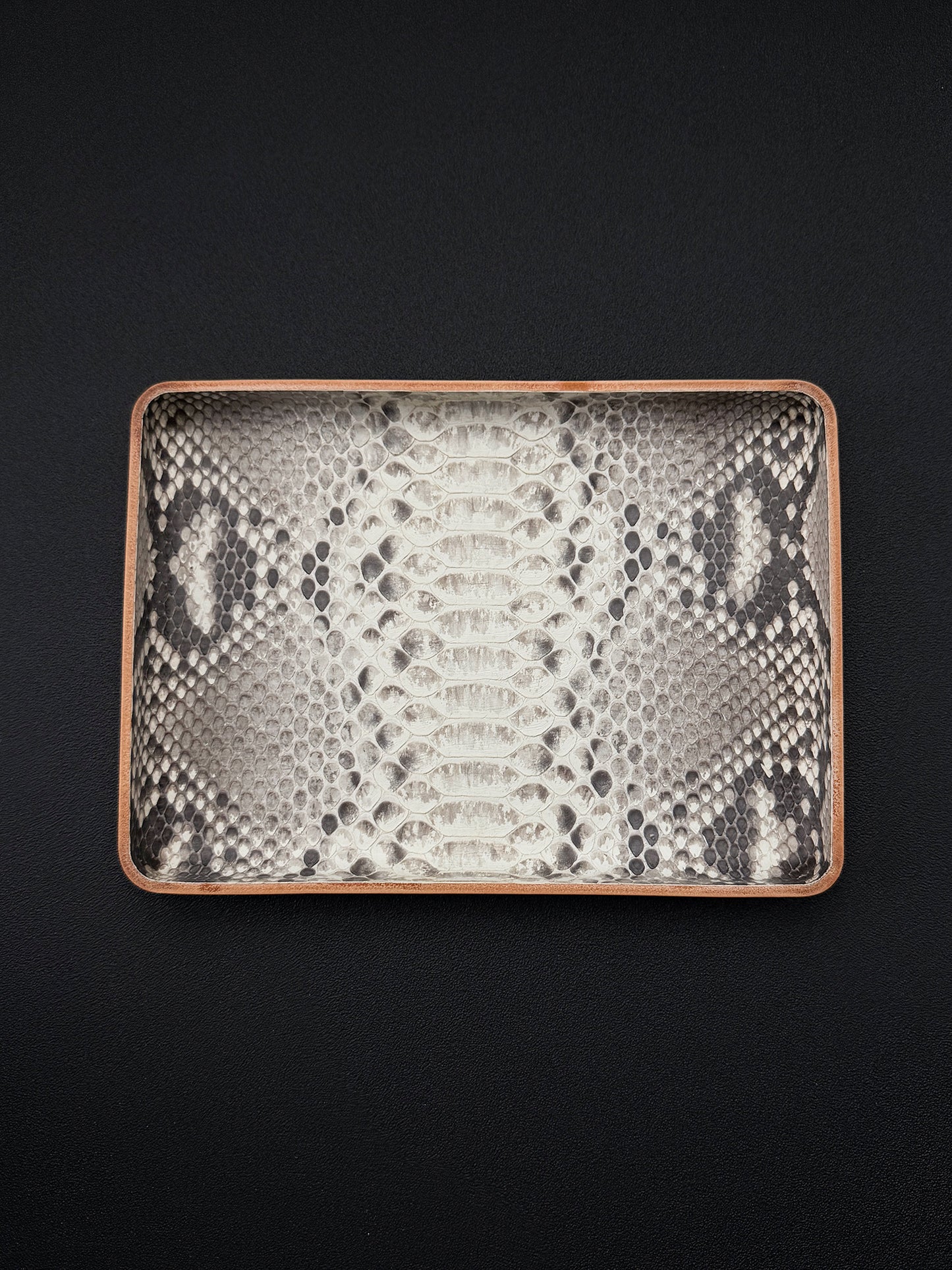Etsurin Design Rare Leather EDC Handmade Valet Tray – Python Leather Edition