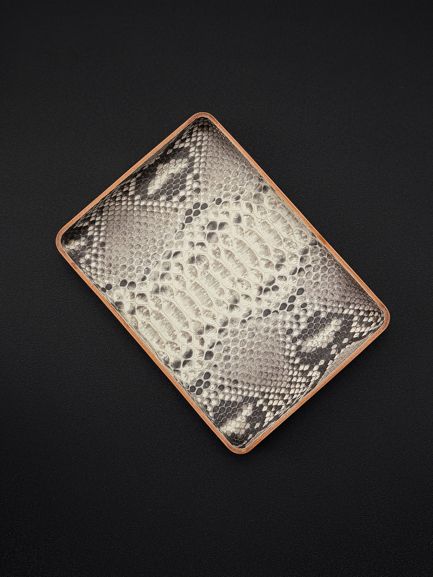 Etsurin Design Rare Leather EDC Handmade Valet Tray – Python Leather Edition