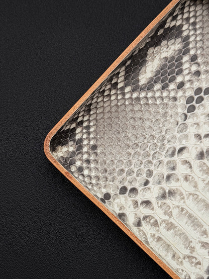 Etsurin Design Rare Leather EDC Handmade Valet Tray – Python Leather Edition
