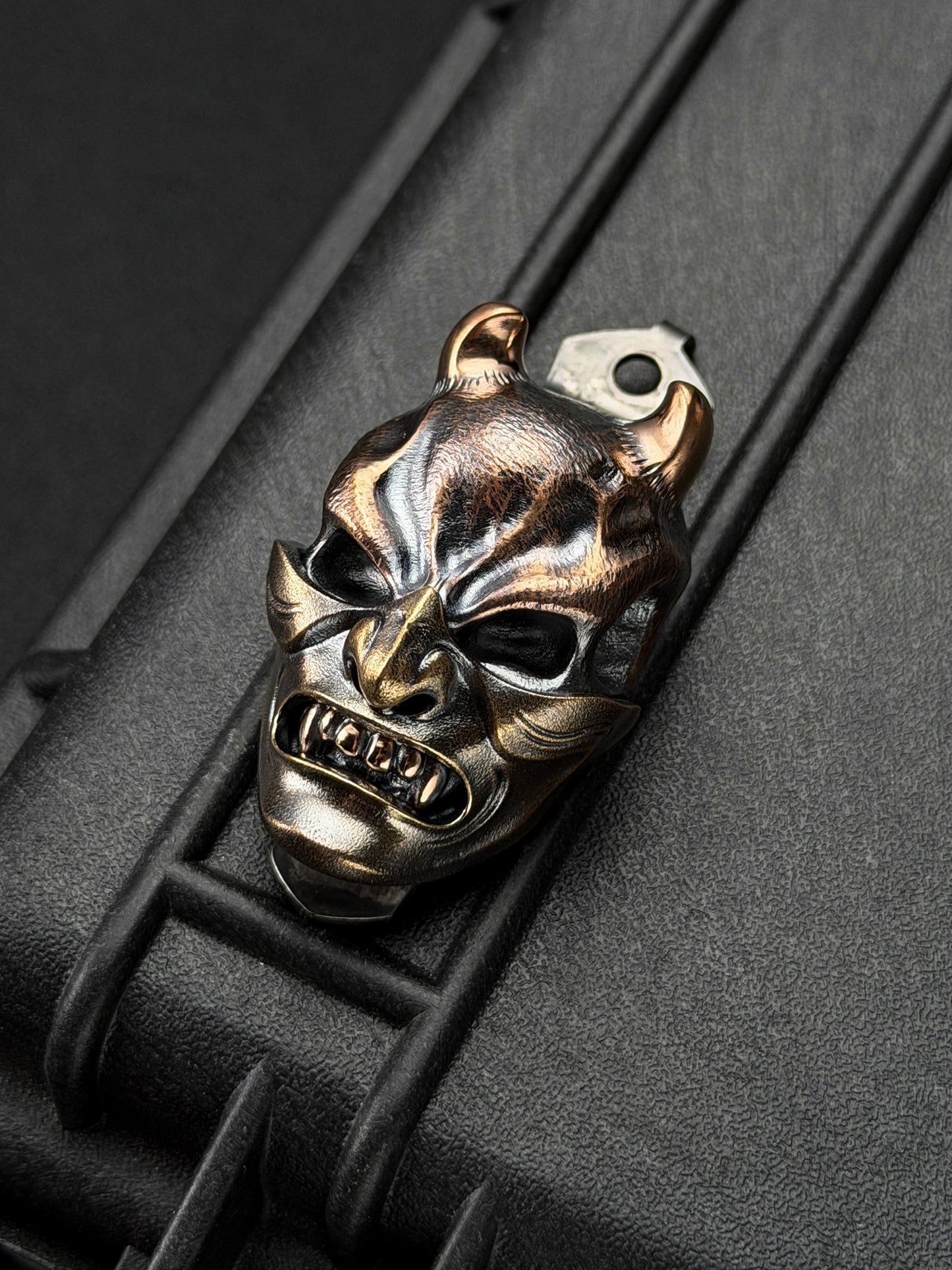Rare Steel Flame x Starlingear x Strider Knives XXXL Hannya Mask Pocket Clip
