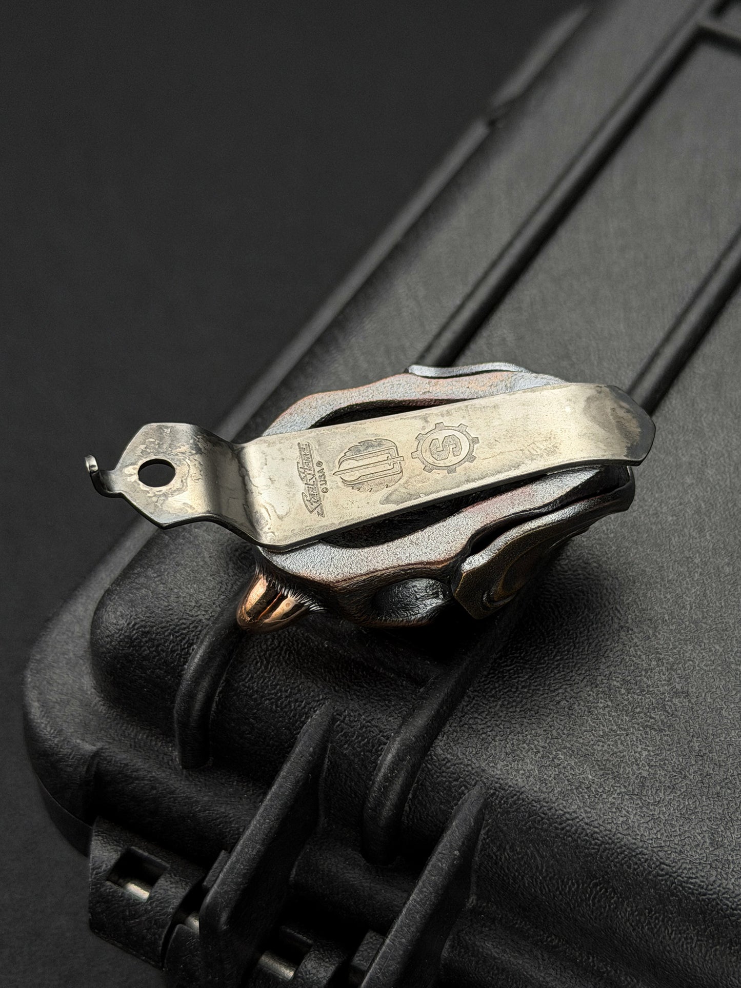 Rare Steel Flame x Starlingear x Strider Knives XXXL Hannya Mask Pocket Clip