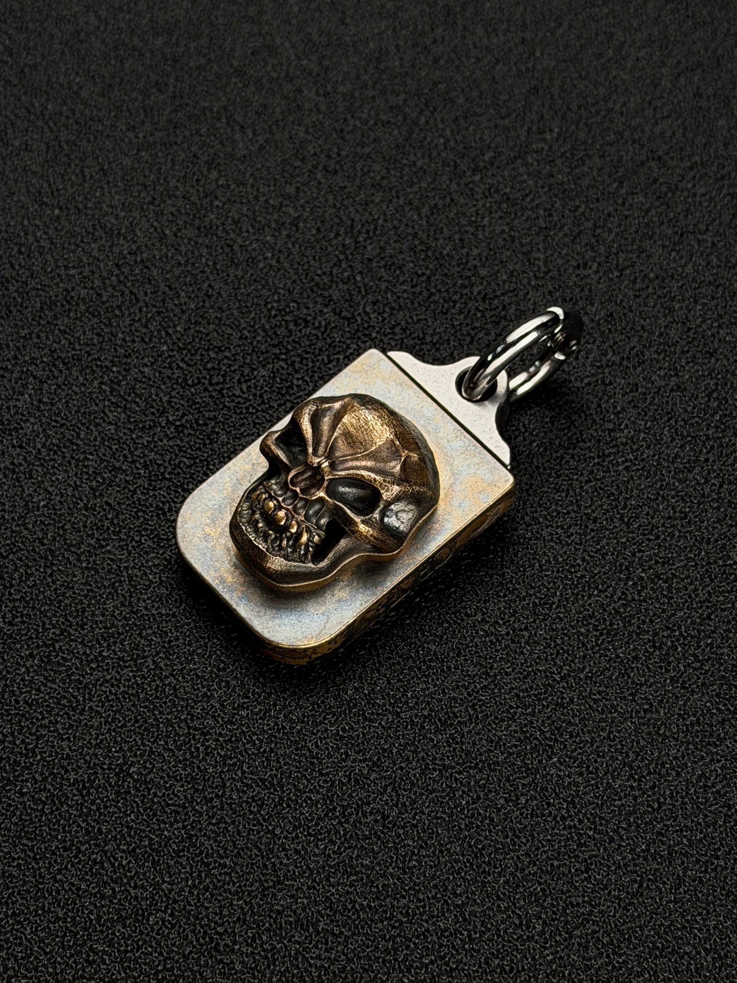 Rare Steel Flame x Classy Raptor Tactical Collaboration Glock Mag Plate XL Hardness Bronze with Titanium Pendant Back Plate