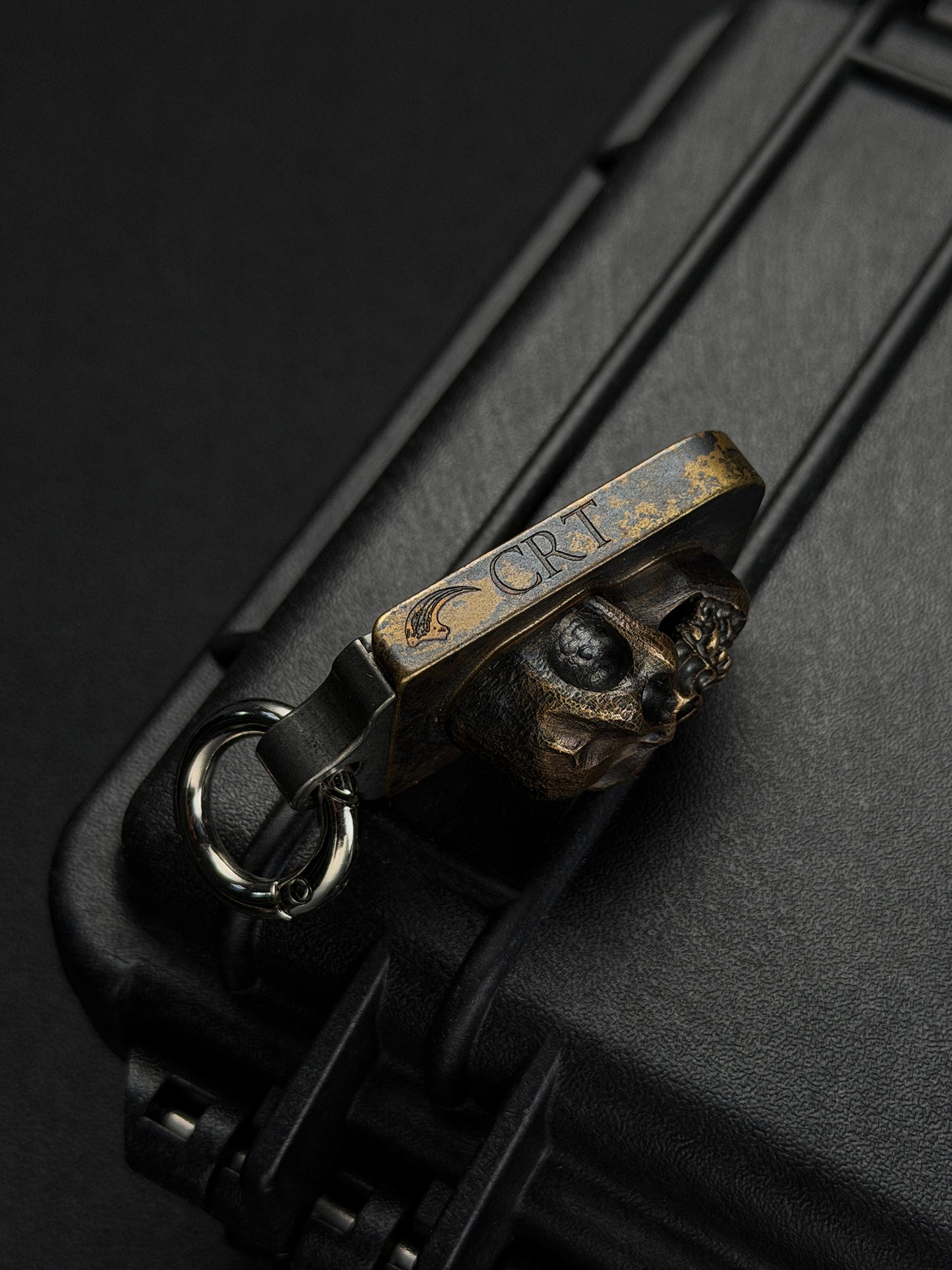 Rare Steel Flame x Classy Raptor Tactical Collaboration Glock Mag Plate XL Hardness Bronze with Titanium Pendant Back Plate