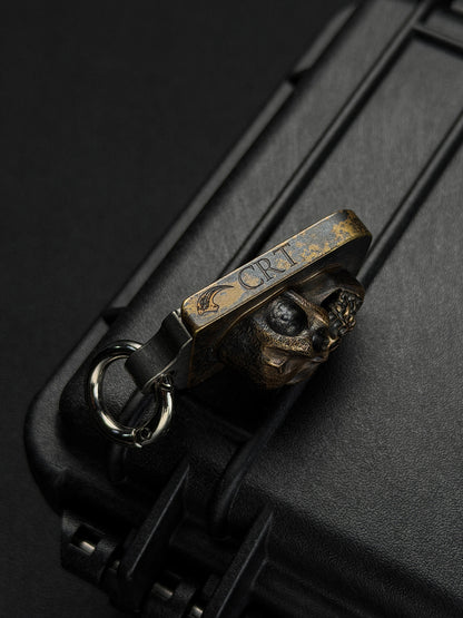 Rare Steel Flame x Classy Raptor Tactical Collaboration Glock Mag Plate XL Hardness Bronze with Titanium Pendant Back Plate