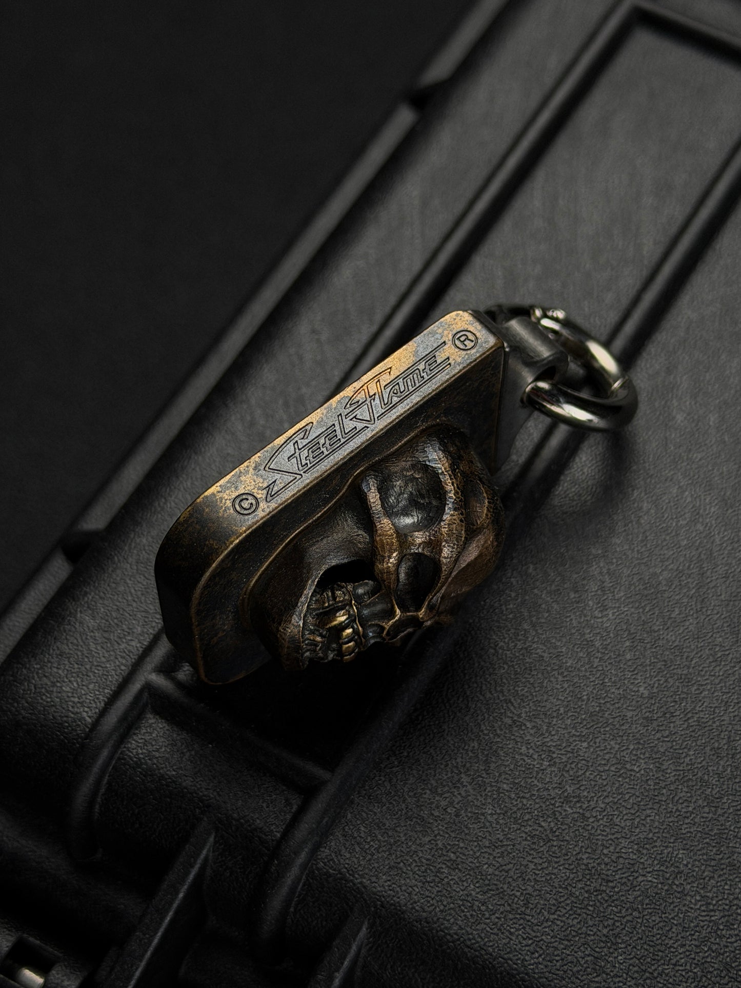 Rare Steel Flame x Classy Raptor Tactical Collaboration Glock Mag Plate XL Hardness Bronze with Titanium Pendant Back Plate
