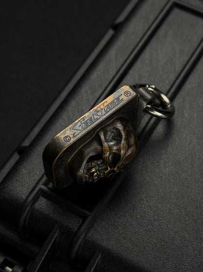 Rare Steel Flame x Classy Raptor Tactical Collaboration Glock Mag Plate XL Hardness Bronze with Titanium Pendant Back Plate