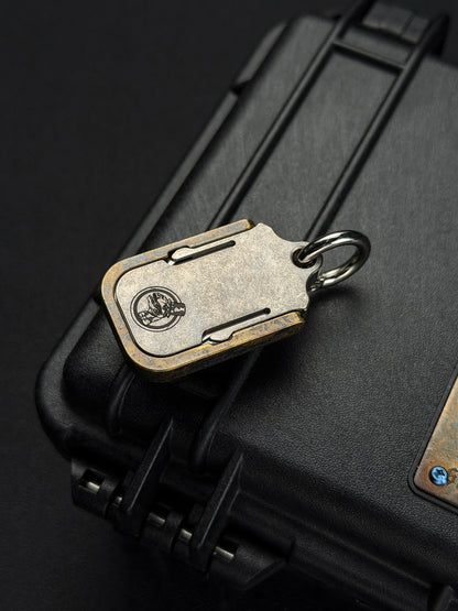 Rare Steel Flame x Classy Raptor Tactical Collaboration Glock Mag Plate XL Hardness Bronze with Titanium Pendant Back Plate