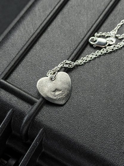 Steel Flame 925 Sterling Silver Smiley Heart Pendant Necklace 16-inch Sterling Silver Chain Made in USA