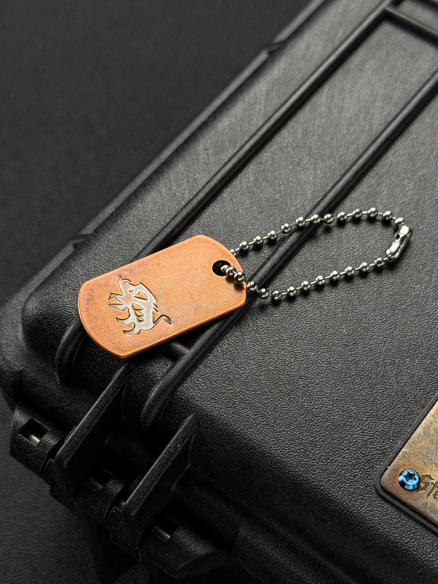 STEEL FLAME Copper Wild Boar Dog Tag Pendant
