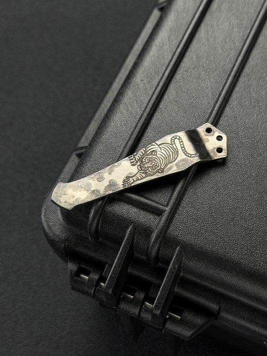 STEEL FLAME 3-Hole 2D Tiger Pocket Clip