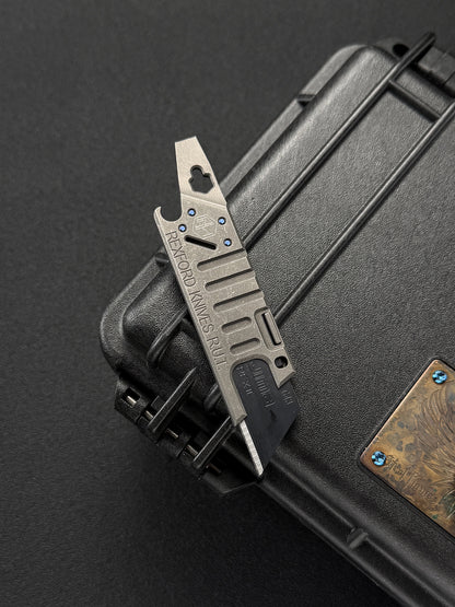 Rare Rexford Knives RUT EDC Utility Knife
Titanium Frame with Zirconium Damascus Inlay