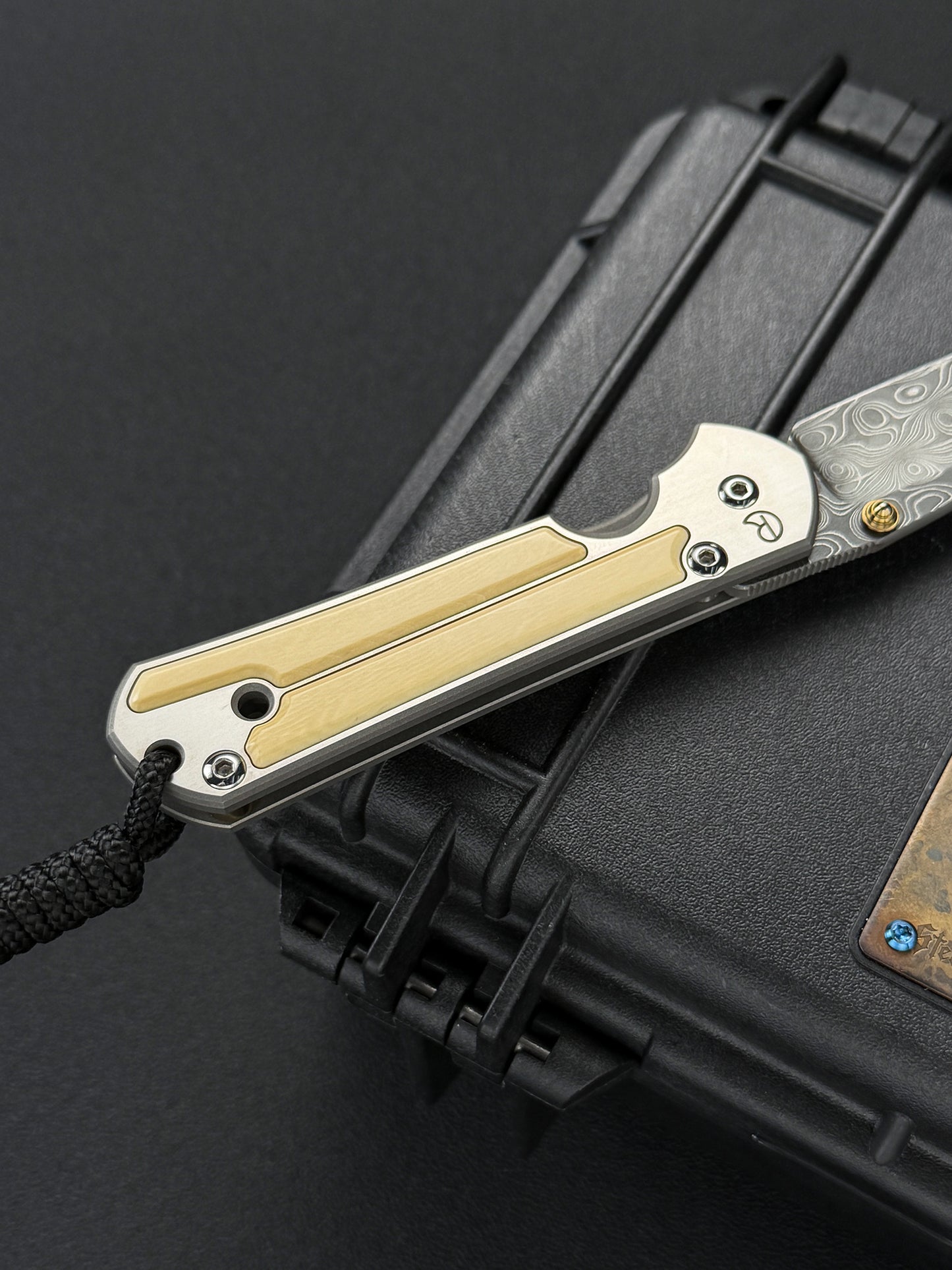 Chris Reeve Knives Small Classic Sebenza Raindrop Damascus Mammoth Ivory Inlay 2004 Model
