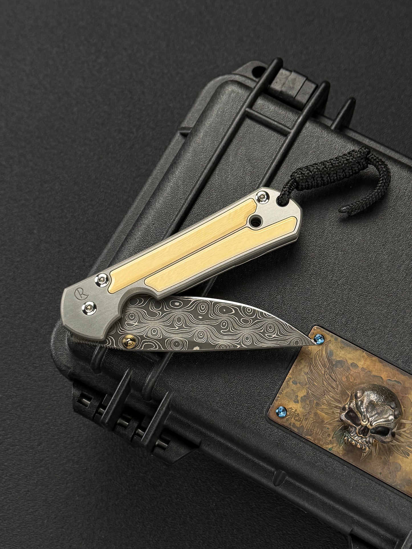 Chris Reeve Knives Small Classic Sebenza Raindrop Damascus Mammoth Ivory Inlay 2004 Model